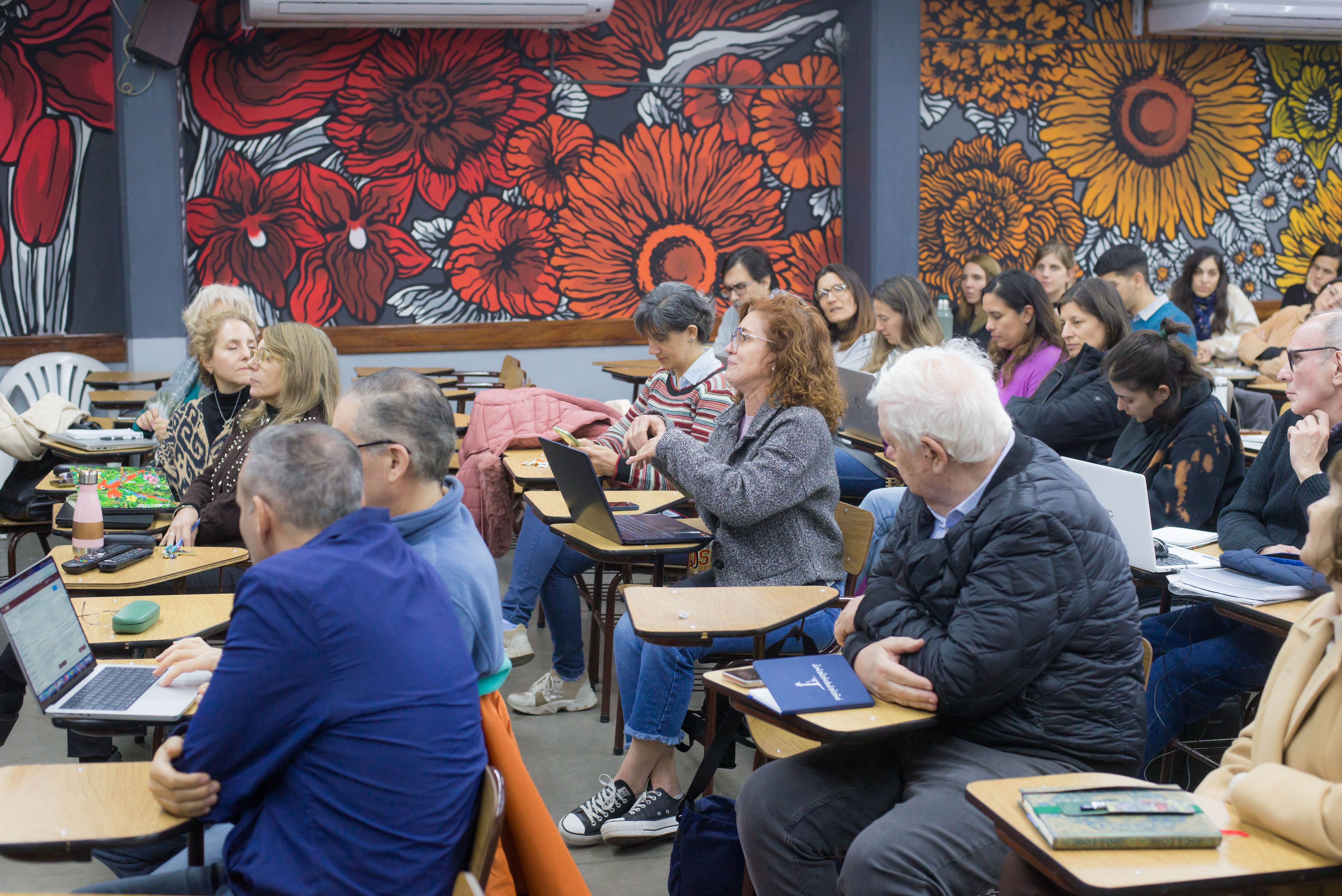 Community members engaged in Dr. Gabriele's AI training session